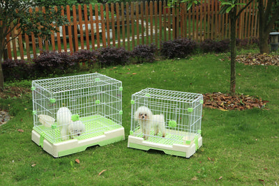 YES4PETS Medium Green Pet Rabbit Cage Guinea Pig Crate Kennel With Potty Tray And Wheel 76x53x62cm