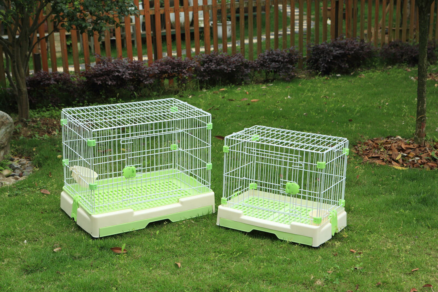 YES4PETS Medium Green Pet Rabbit Cage Guinea Pig Crate Kennel With Potty Tray And Wheel 76x53x62cm