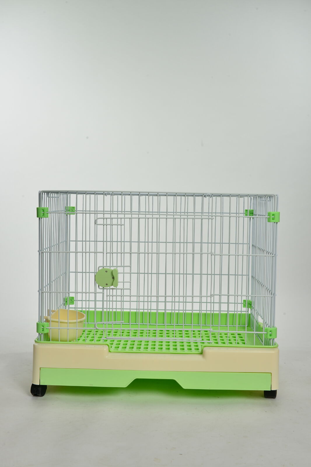 YES4PETS Medium Green Pet Rabbit Cage Guinea Pig Crate Kennel With Potty Tray And Wheel 76x53x62cm