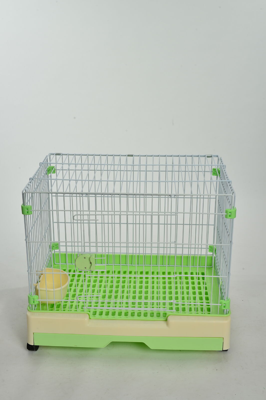 YES4PETS Medium Green Pet Rabbit Cage Guinea Pig Crate Kennel With Potty Tray And Wheel 76x53x62cm