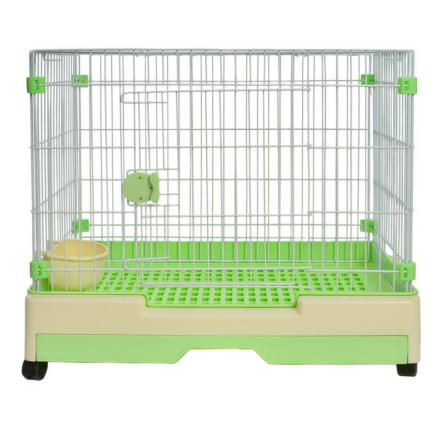 YES4PETS Medium Green Pet Rabbit Cage Guinea Pig Crate Kennel With Potty Tray And Wheel 76x53x62cm