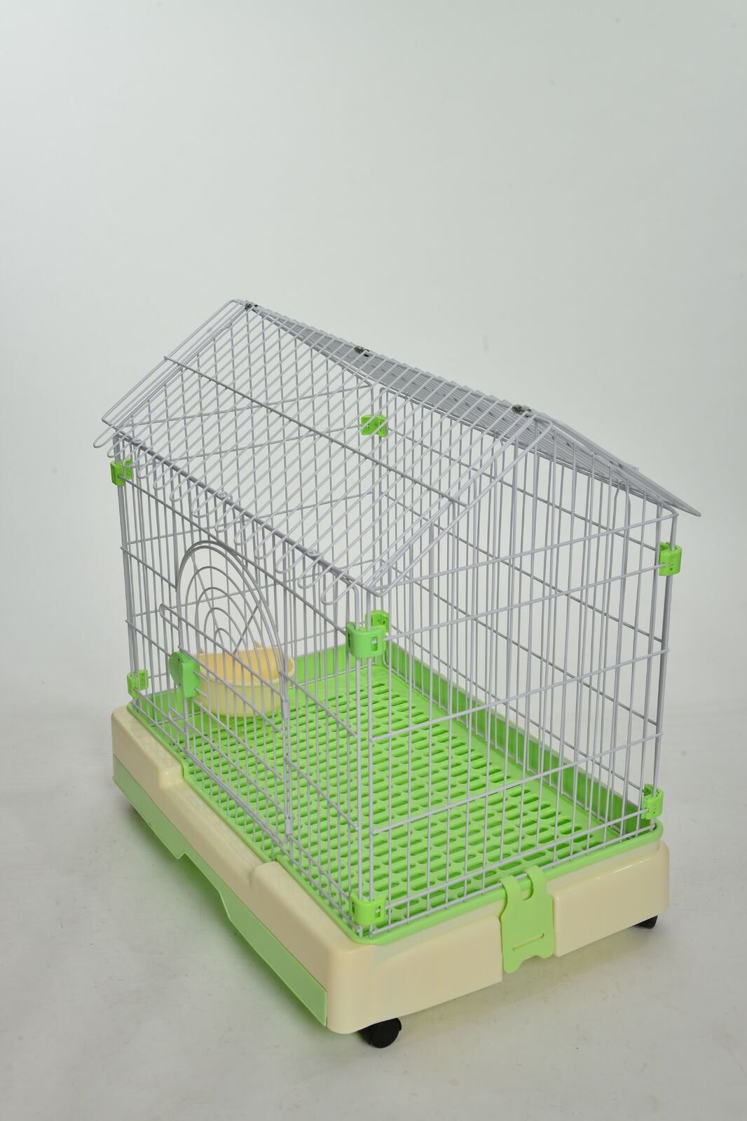 YES4PETS Medium Green Pet Rabbit Cage Guinea Pig Crate Kennel With Potty Tray And Wheel 79x53x73cm