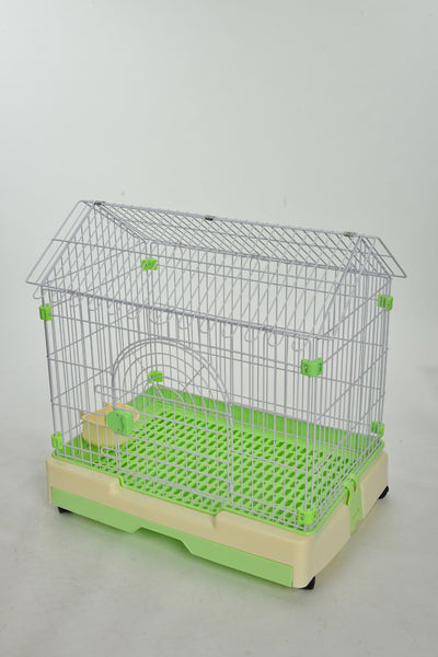 YES4PETS Medium Green Pet Rabbit Cage Guinea Pig Crate Kennel With Potty Tray And Wheel 79x53x73cm