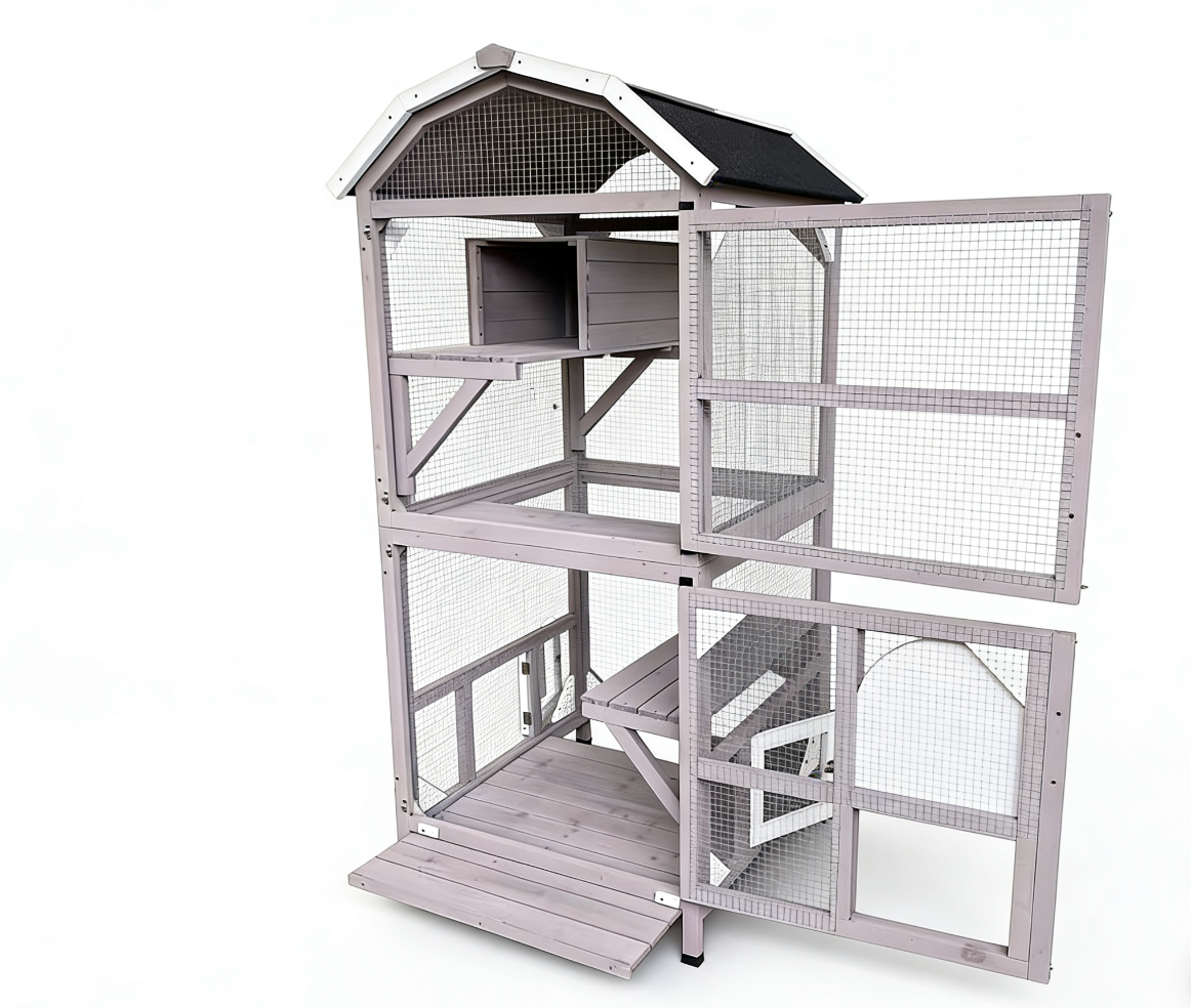 YES4PETS Pet Cat Bird Ferret Shelter Condo with Escape Door Wooden Kitten Cage House