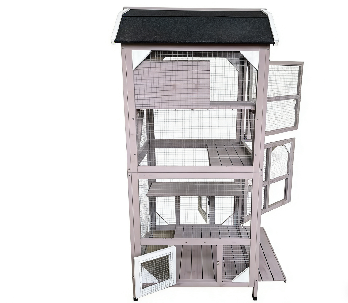 YES4PETS Pet Cat Bird Ferret Shelter Condo with Escape Door Wooden Kitten Cage House