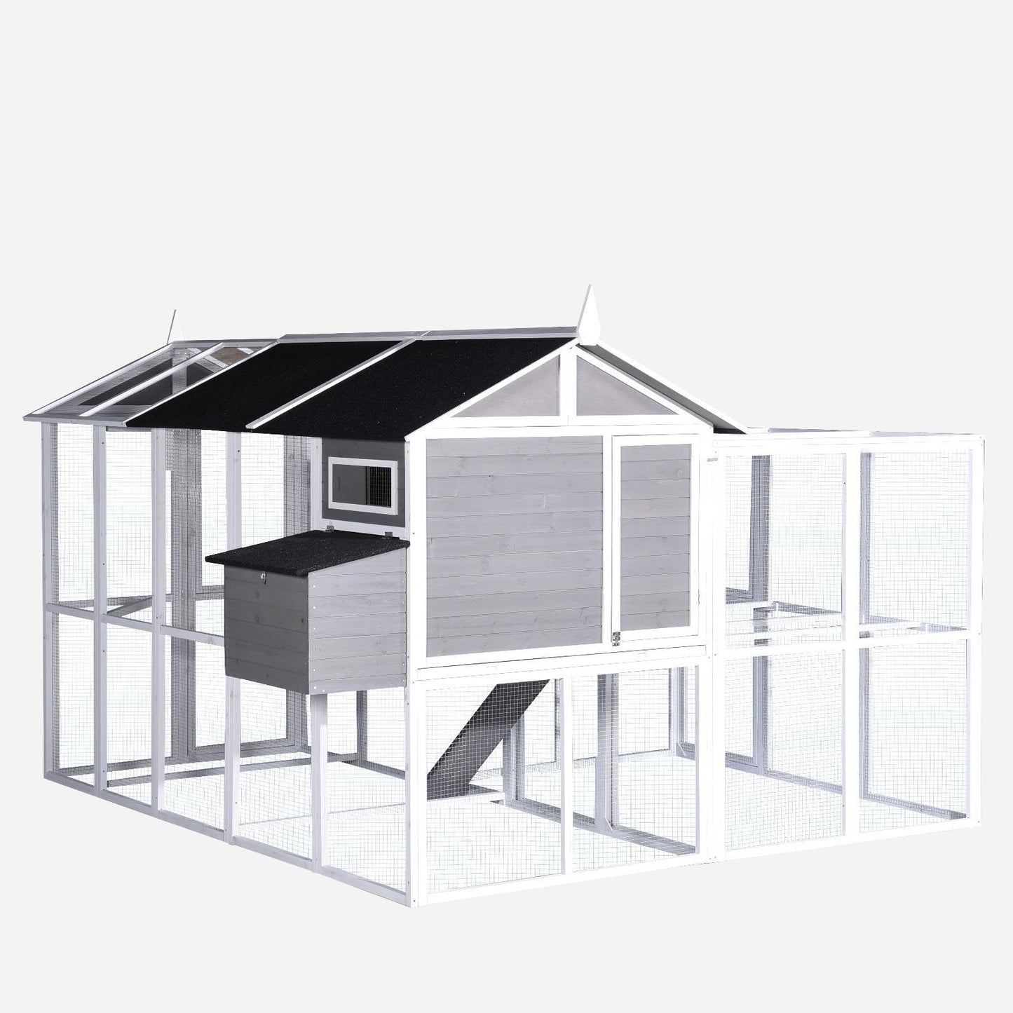 YES4PETS Grey XXXXL Chicken Coop Rabbit Guinea Pig Hutch Ferret Hen Cat Bird House
