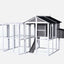 YES4PETS Grey XXXL Chicken Coop Rabbit Guinea Pig Hutch Ferret Hen Cat Bird House
