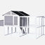YES4PETS Grey XXXL Chicken Coop Rabbit Guinea Pig Hutch Ferret Hen Cat Bird House