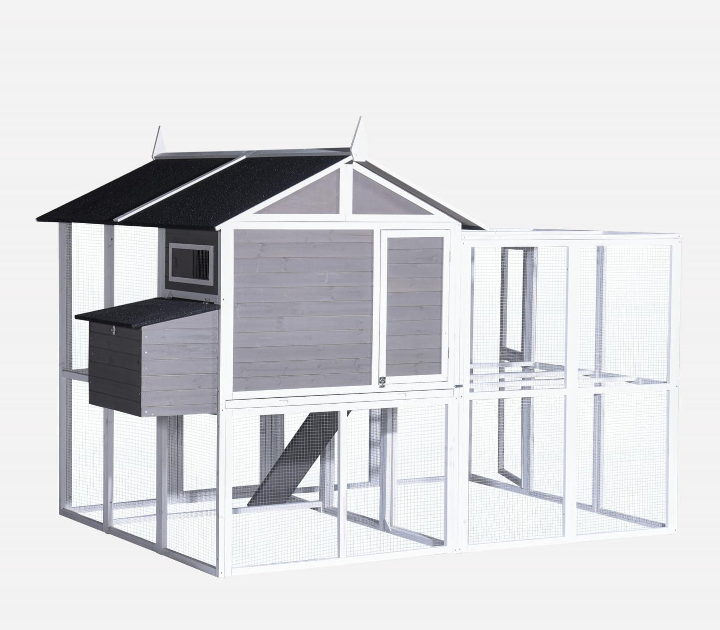 YES4PETS Grey XXXL Chicken Coop Rabbit Guinea Pig Hutch Ferret Hen Cat Bird House