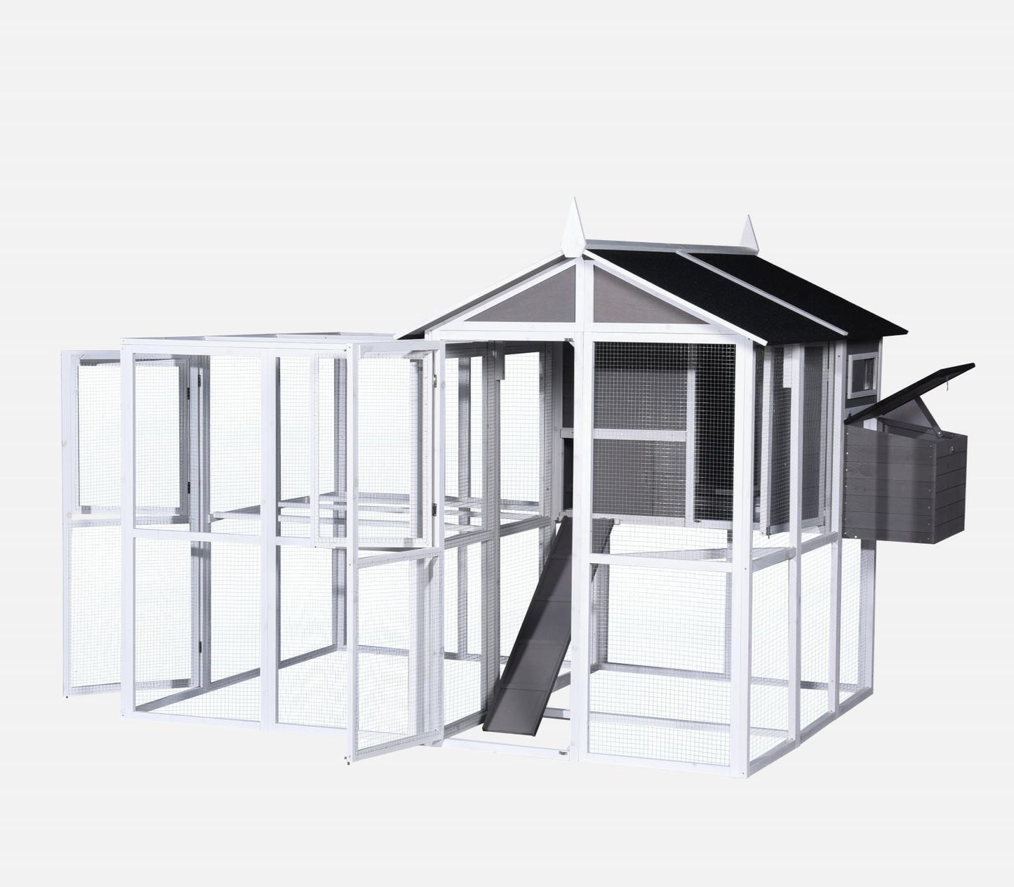 YES4PETS Grey XXXL Chicken Coop Rabbit Guinea Pig Hutch Ferret Hen Cat Bird House