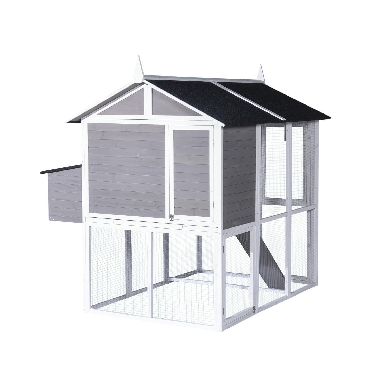 YES4PETS Grey XL Chicken Coop Rabbit Guinea Pig Hutch Ferret Hen Cat Bird House