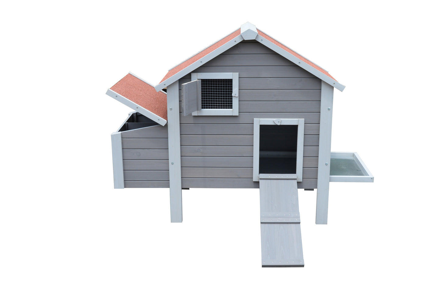 YES4PETS Grey Chicken Coop Rabbit Hutch Cat Cage Hen Chook House