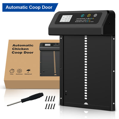 YES4PETS Automatic Aluminum Chicken Coop Door Timer Durable Anti Pinch LED Screen