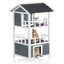YES4PETS Double Story Cat Shelter Condo with Escape Door Rainproof Kitty House