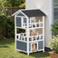 YES4PETS Double Story Cat Shelter Condo with Escape Door Rainproof Kitty House