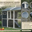 YES4PETS XXL Chicken Coop Rabbit Guinea Pig Hutch Ferret Hen Cat House 2380*1420*1650