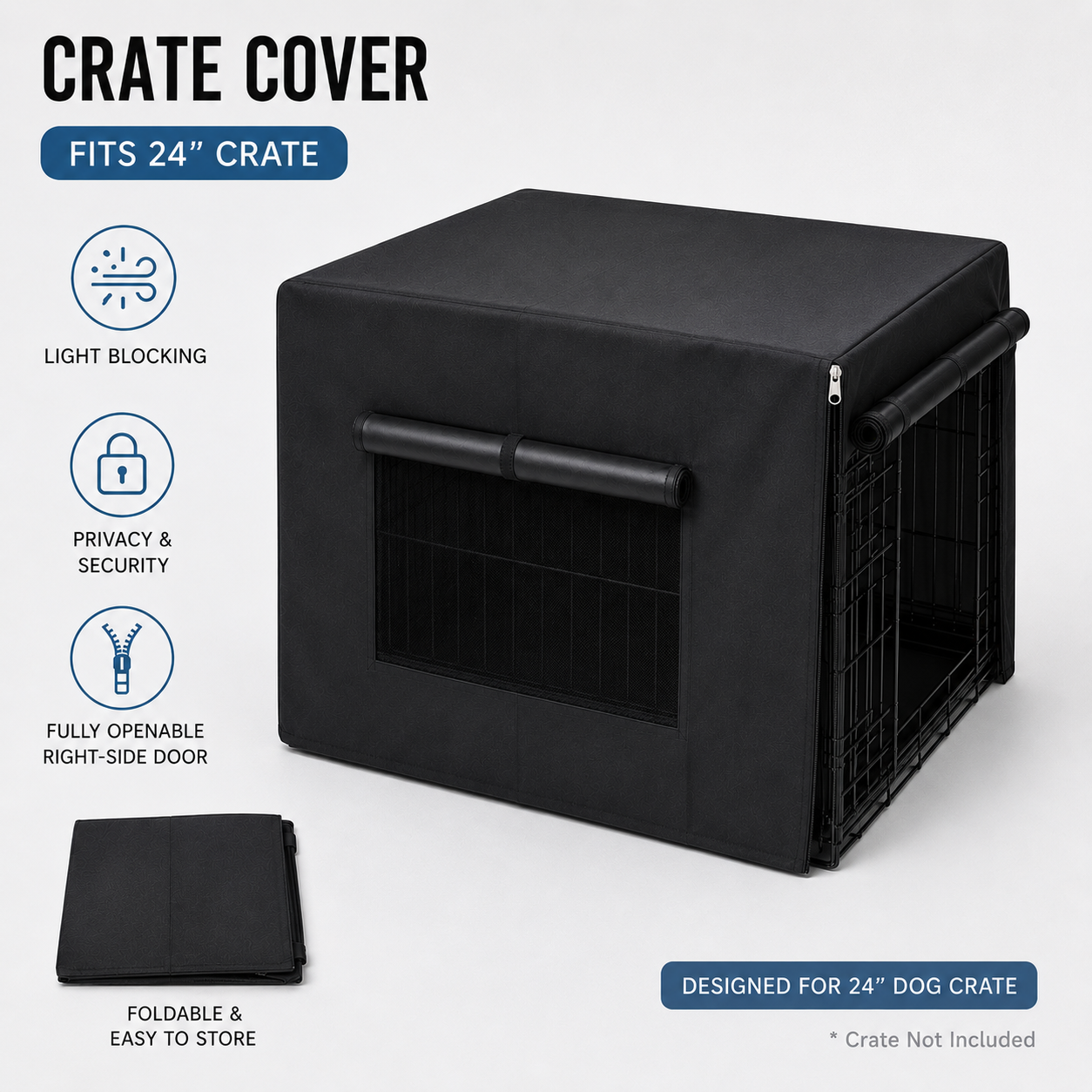 YES4PETS 24' Dog Cat Rabbit Collapsible Crate Pet Cage Canvas Cover