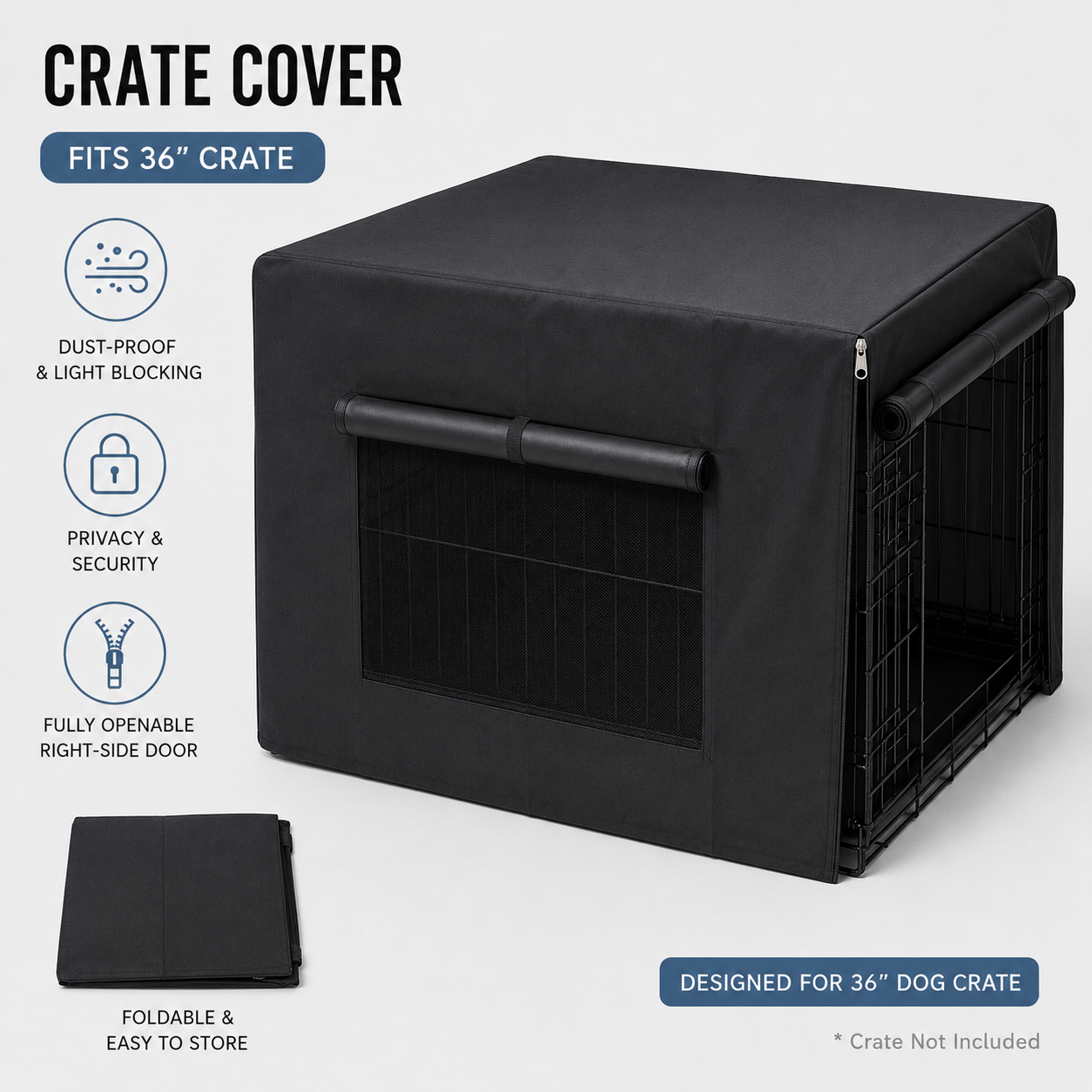 YES4PETS 36' Dog Cat Rabbit Collapsible Crate Pet Cage Canvas Cover