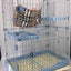 YES4PETS 102 cm Blue Pet 3 Level Cat Cage House With Litter Tray & Wheel 72x47x102 cm