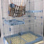 YES4PETS 124 cm Blue Pet 3 Level Cat Cage House With Litter Tray & Wheel 82x57x124 cm