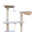 YES4PETS 193cm Cat Scratching Tree Post Sisal Pole Scratching Post Scratcher Tower Condo Beige
