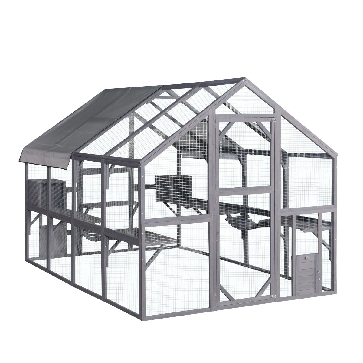 YES4PETS XXXXL Pet Cat Bird Ferret Shelter Condo with Escape Door Wooden Kitten Cage House