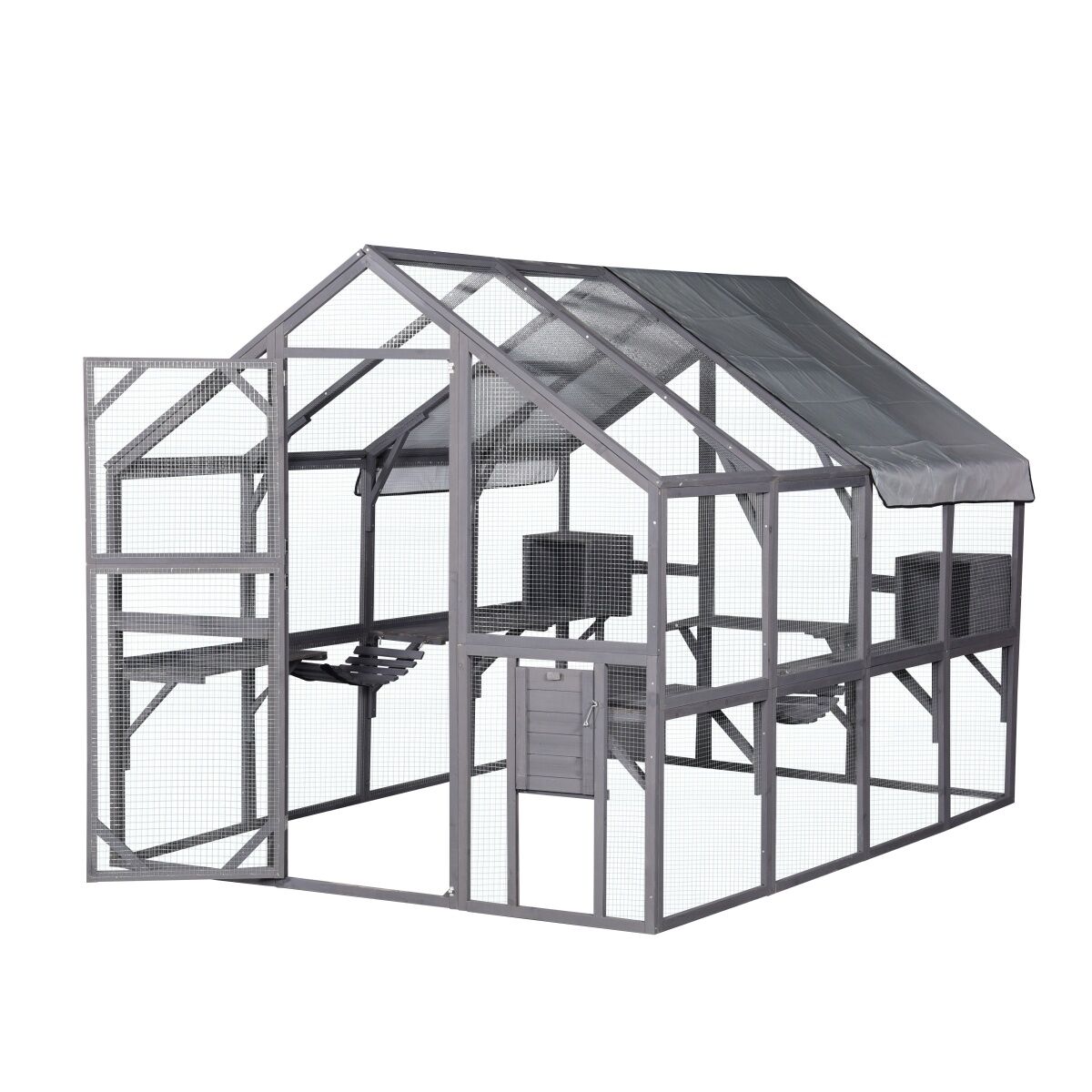 YES4PETS XXXXL Pet Cat Bird Ferret Shelter Condo with Escape Door Wooden Kitten Cage House
