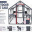 YES4PETS XXXXL Pet Cat Bird Ferret Shelter Condo with Escape Door Wooden Kitten Cage House