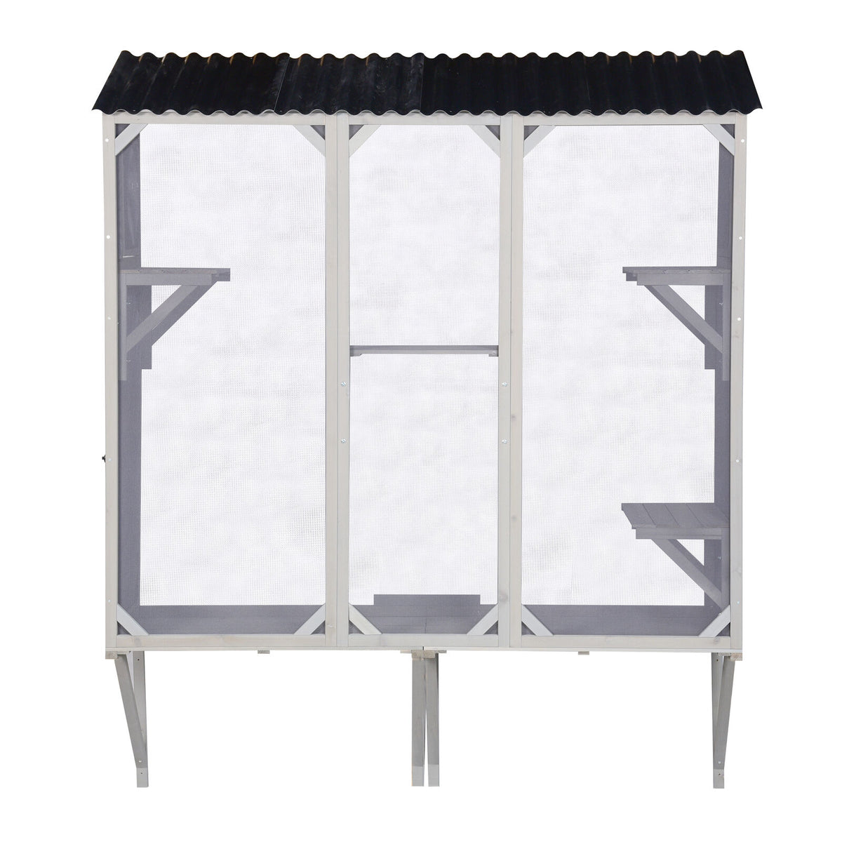 YES4PETS Wall Mounted Outdoor Cat Playhouse with Roof & Platforms – Window Access Catio Enclosure