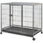 YES4PETS Medium Pet Dog Cat Cage Metal Rabbit Crate Carrier Kennel Wheel & Tray