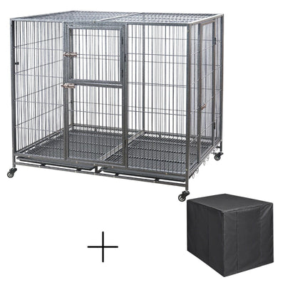 YES4PETS XXL Pet Dog Cat Cage Metal Crate Kennel Portable Puppy Cat Rabbit House With Cover