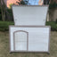 YES4PETS L Timber Pet Dog Kennel House Puppy Wooden Timber Cabin With Stripe White