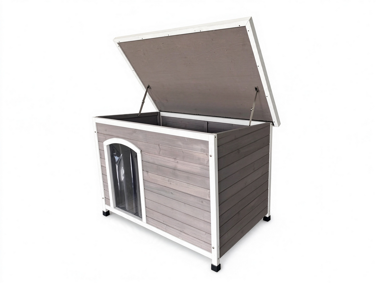 YES4PETS XL Timber Pet Dog Kennel House Puppy Wooden Timber Cabin With Stripe