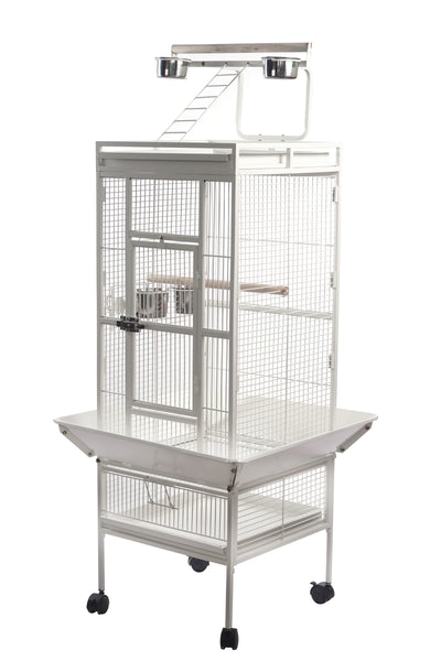 YES4PETS White 153 cm Large Bird Budgie Cage Parrot Aviary With Metal Tray and  Wheel