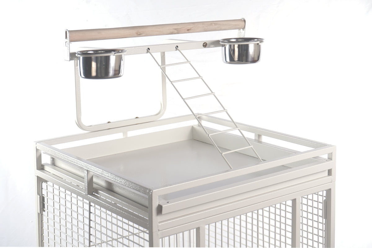 YES4PETS White 153 cm Large Bird Budgie Cage Parrot Aviary With Metal Tray and  Wheel