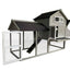 YES4PETS Grey Large Chicken Coop Rabbit Hutch Guinea Pig Cage Ferret House