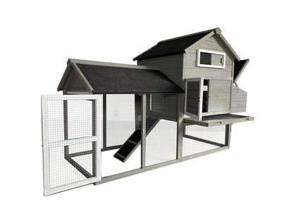 YES4PETS Grey Large Chicken Coop Rabbit Hutch Guinea Pig Cage Ferret House