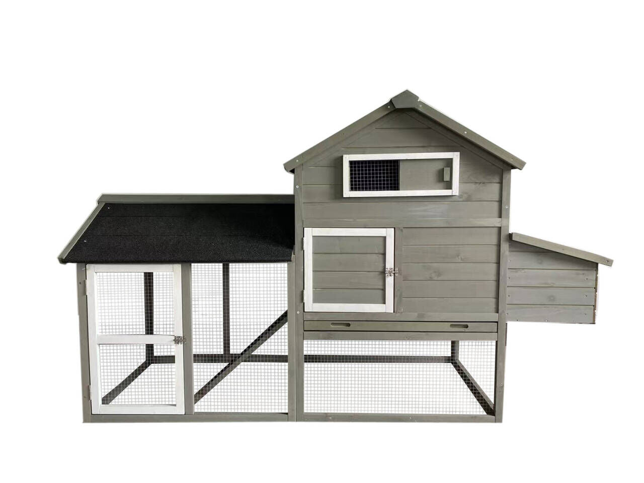 YES4PETS Grey Large Chicken Coop Rabbit Hutch Guinea Pig Cage Ferret House