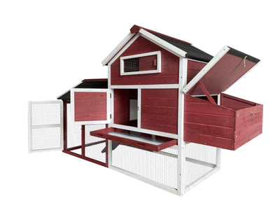 YES4PETS Red Large Chicken Coop Rabbit Hutch Guinea Pig Cat Cage Ferret House