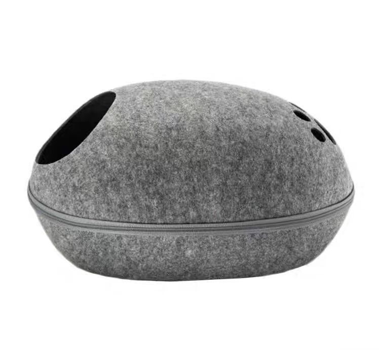 YES4PETS Large Cave Cat Soft Cushion Igloo Kitten Cat Bed Mat House Dog Puppy Dark Grey