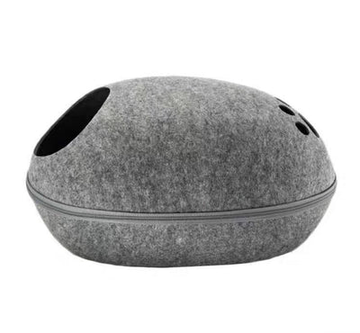YES4PETS Large Cave Cat Soft Cushion Igloo Kitten Cat Bed Mat House Dog Puppy Dark Grey