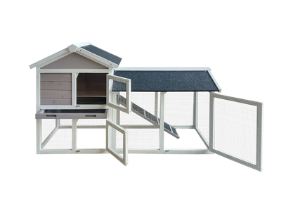 YES4PETS 147cm Rabbit Hutch Quail Run Wooden Cage Guinea Pig Cage House