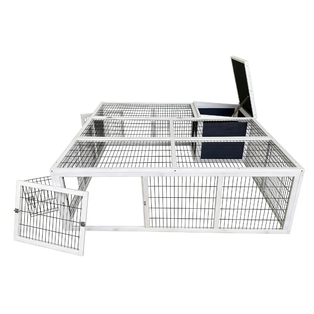 YES4PETS Rabbit Hutch Chicken Coop Ferret Cage Hen Chook Cat House 160X160X55.9 CM