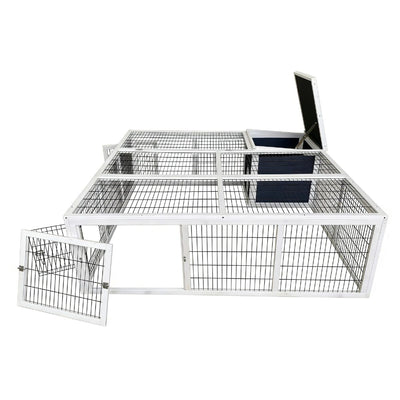 YES4PETS Rabbit Hutch Chicken Coop Ferret Cage Hen Chook Cat House 160X160X55.9 CM