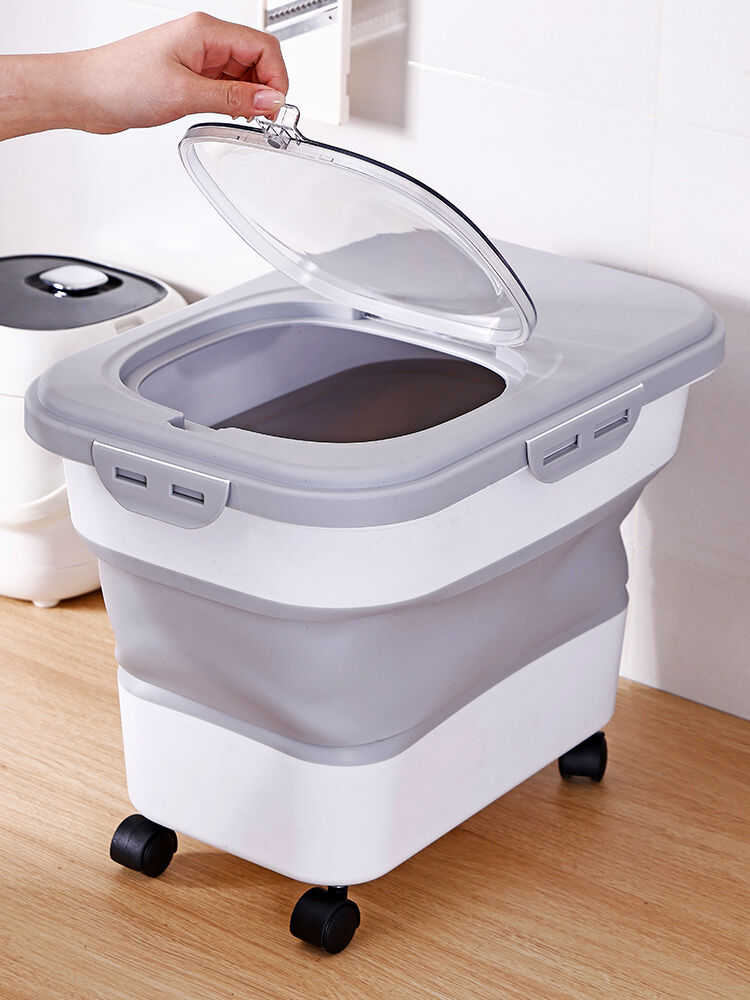 YES4PETS 22L Foldable Pets Dogs Puppy Food Storage Storer Container Wheels