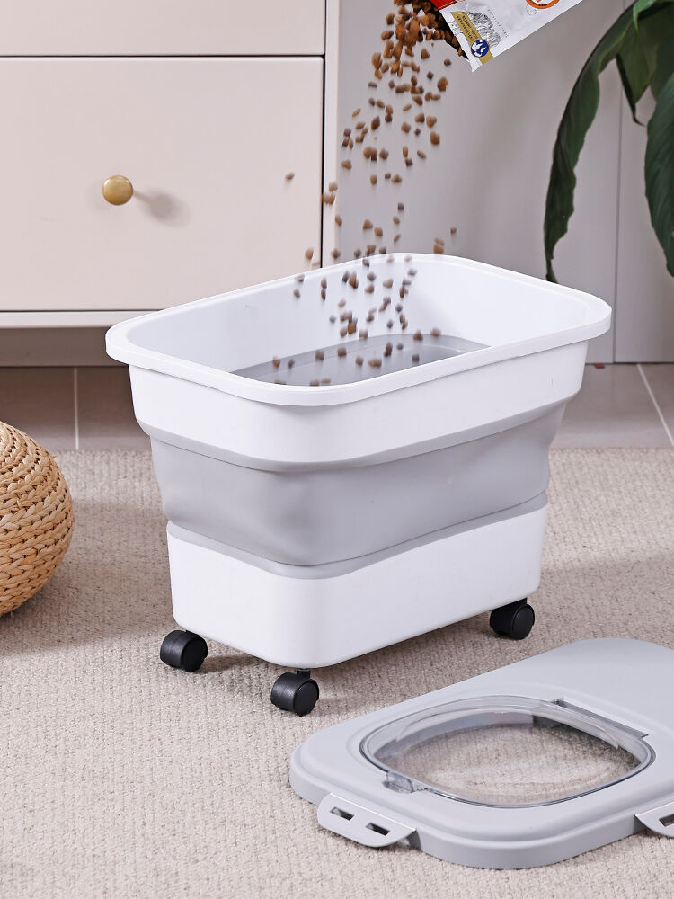 YES4PETS 22L Foldable Pets Dogs Puppy Food Storage Storer Container Wheels