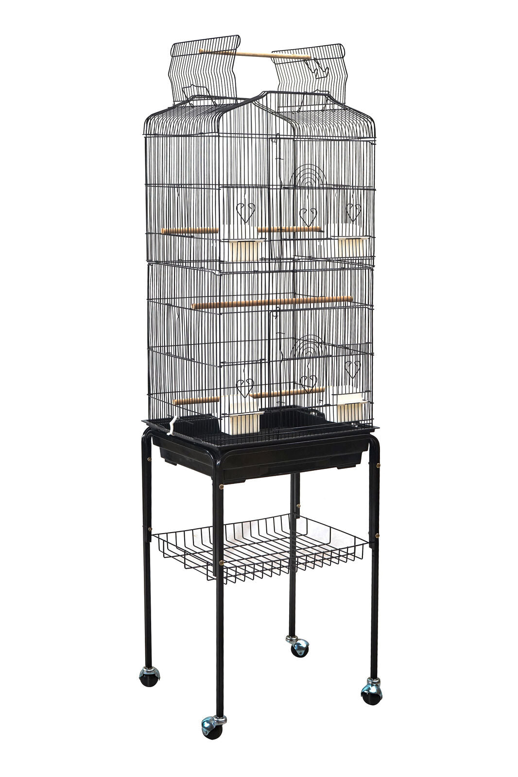 YES4PETS 153cm Large Bird Cage Pet Parrot Aviary Budgie Perch Rolling Stand Castor Wheel