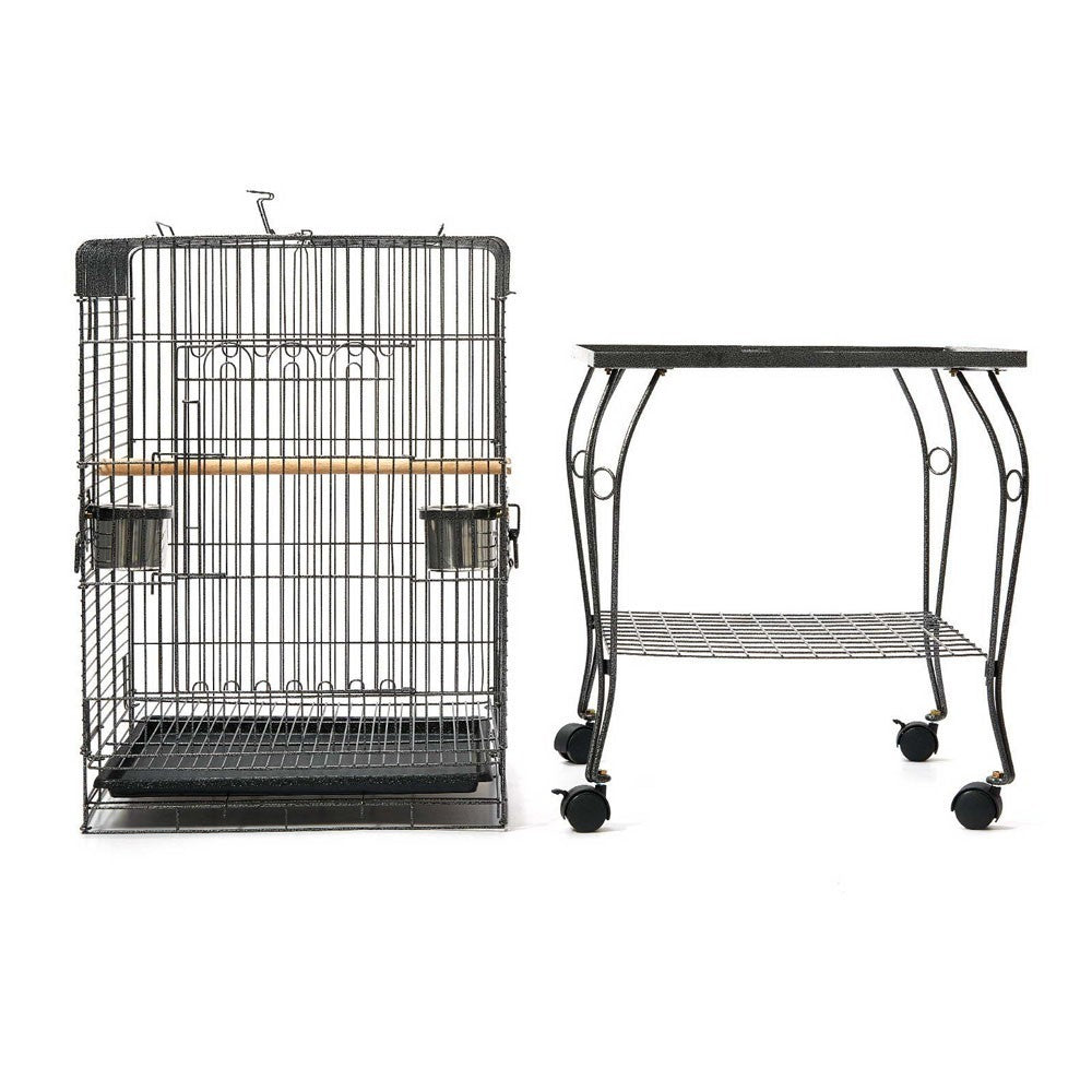YES4PETS 153cm Large Bird Cage Pet Parrot Aviary Budgie Perch Rolling Stand Castor Wheel