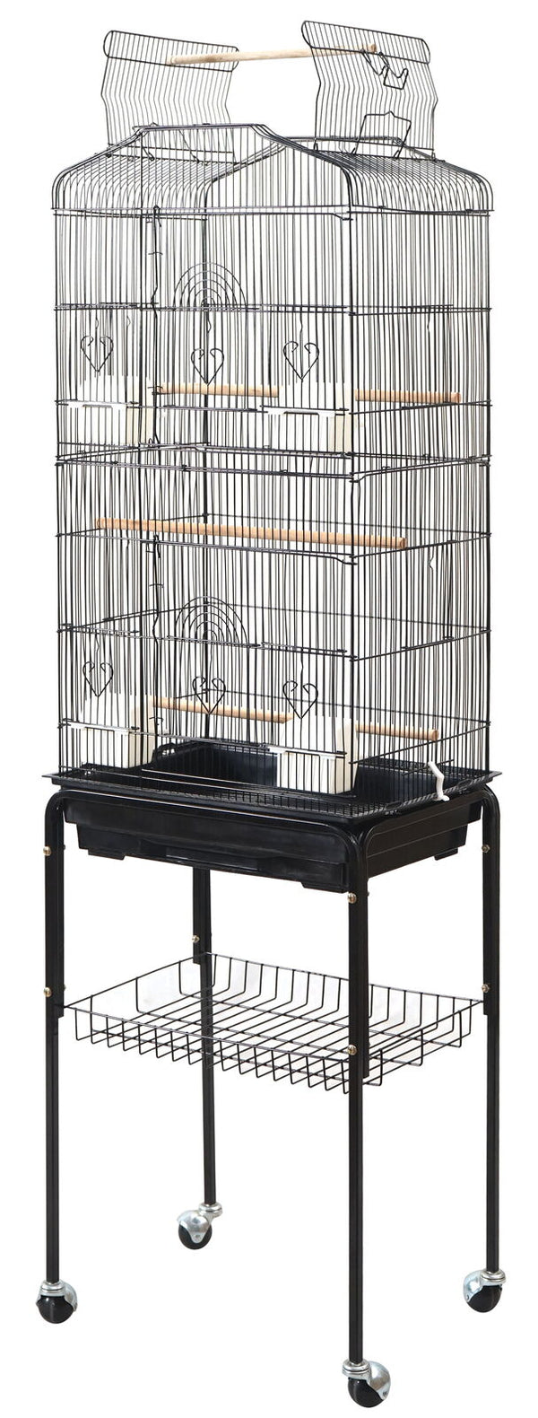 YES4PETS 153cm Large Bird Cage Pet Parrot Aviary Budgie Perch Rolling