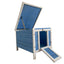YES4PETS Blue & White Small Chicken Coop Rabbit Hutch Ferret Cage Guinea Pig Dog Cat Nesting Box